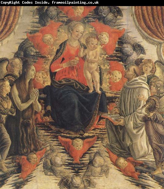 Francesco Botticini The Virgin and the Nino in the glory with Holy Maria Mary magdalene, San Bernardo and angeles